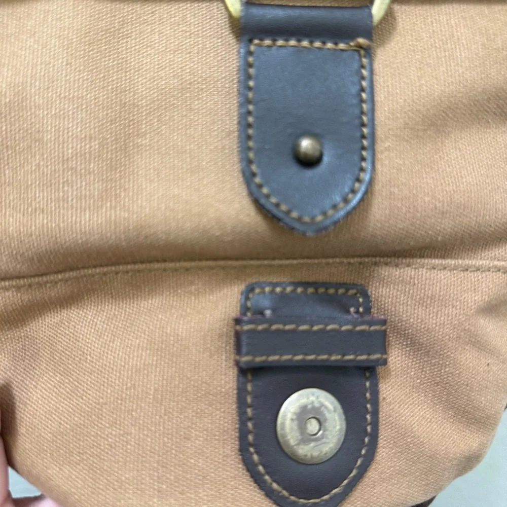 Eddie Bauer Vintage Canvas Messenger Bag Workwear Gorpcore Utility Crossbody Tan
